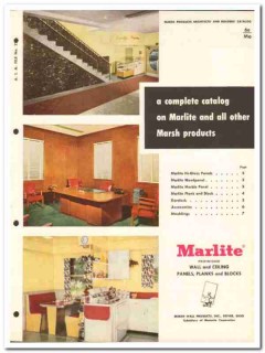 Marsh Wall Products Inc 1954 Vintage Catalog Marlite Korelock Panels