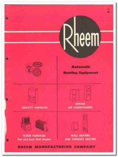 Rheem Mfg Company 1954 Vintage Catalog Heating Automatic Equipment