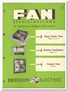 Emerson Electric Mfg Company 1954 Vintage Catalog Home Cooler Fans