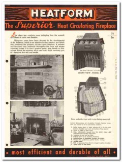 Superior Fireplace Company 1954 Vintage Catalog Asbestos Heatform Superior Fireplace Company 1954 Vintage Catalog Asbestos Heatform