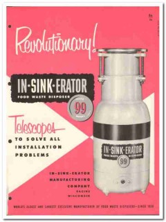 In-Sink-Erator Mfg Company 1954 Vintage Catalog Food Waste Disposer In-Sink-Erator Mfg Company 1954 Vintage Catalog Food Waste Disposer
