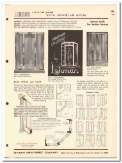 Lehman Sprayshield Company 1954 Vintage Catalog Shower Bath Enclosures Lehman Sprayshield Company 1954 Vintage Catalog Shower Bath Enclosures