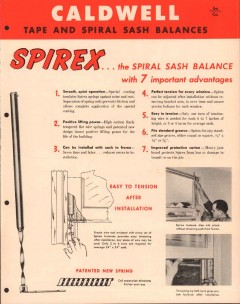 Caldwell Mfg Company 1956 Vintage Catalog Window Sash Balances Spirex