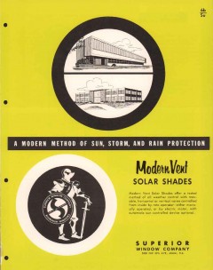 Superior Window Company 1956 Vintage Catalog Solar Shades Modern Vent