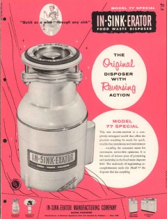 In-Sink-Erator Mfg Company 1956 Vintage Catalog Food Waste Disposer In-Sink-Erator Mfg Company 1956 Vintage Catalog Food Waste Disposer