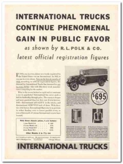 international harvester company 1933 public favor truck vintage ad