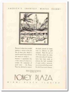 roney plaza 1933 winter resort miami beach florida hotel vintage ad