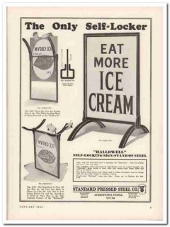 Standard Pressed Steel Company 1933 Vintage Ad Ice Cream Sign Stand Standard Pressed Steel Company 1933 Vintage Ad Ice Cream Sign Stand