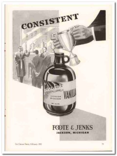 Foote Jenks Corp 1952 Vintage Ad Ice Cream Vanilla Flavor Consistent