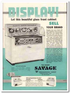 Savage Arms Corp 1952 Vintage Ad Ice Cream Cabinet GF Glass Display Savage Arms Corp 1952 Vintage Ad Ice Cream Cabinet GF Glass Display