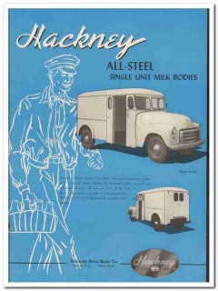 hackney bros body company 1952 all-steel milk bodies trucks vintage ad