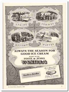 Foote Jenks Corp 1959 Vintage Ad Ice Cream Vanilla Flavor Seasons