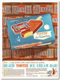 L S Heath Sons Inc 1959 Vintage Ad Ice Cream Bars Toffee