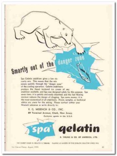 R G Moench Company 1959 Vintage Ad Ice Cream Spa Gelatin Smartly