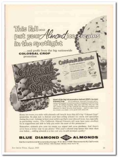 California Almond Growers Exchange 1959 Vintage Ad Ice Cream Colossal