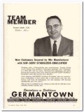 Germantown Mfg Company 1959 Vintage Ad Ice Cream Vernon Smith Adviser