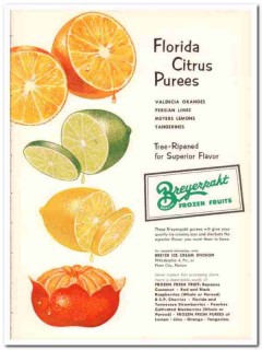 National Dairy Products Corp 1960 Vintage Ad Ice Cream Citrus Purees