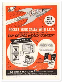 Fruit Products Corp 1960 Vintage Ad Ice Cream Rocket Ducky Dubble Fruit Products Corp 1960 Vintage Ad Ice Cream Rocket Ducky Dubble