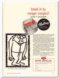 Neatway Products Inc 1960 Vintage Ad Ice Cream Containers Display Neatway Products Inc 1960 Vintage Ad Ice Cream Containers Display