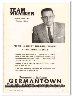 Germantown Mfg Company 1960 Vintage Ad Ice Cream Harding Smith Adviser Germantown Mfg Company 1960 Vintage Ad Ice Cream Harding Smith Adviser