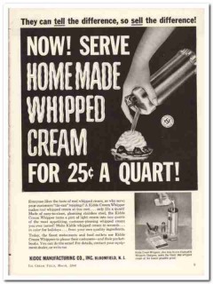 Kidde Mfg Company 1960 Vintage Ad Ice Cream Homemade Whipped Serve