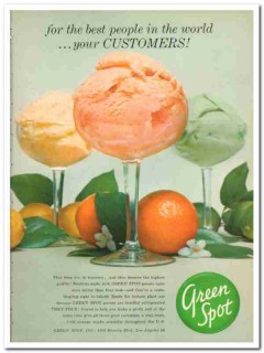 Green Spot Inc 1960 Vintage Ad Ice Cream Sherbet People Customers