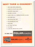 Polarmatic Corp 1960 Vintage Ad Ice Cream Novelty Machine Chance
