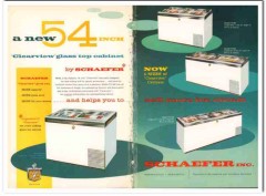Schaefer Inc 1960 Vintage Ad Ice Cream Cabinets Clearview Glass Top