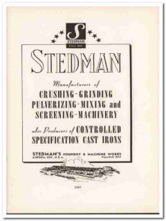 stedman machine company 1943 crushing grinding ww2 wartime vintage ad stedman machine company 1943 crushing grinding ww2 wartime vintage ad