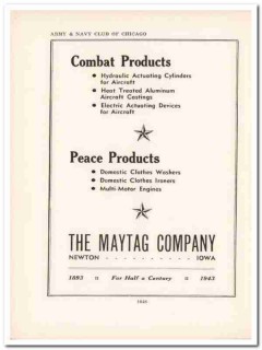maytag company 1943 combat products aircraft ww2 wartime vintage ad