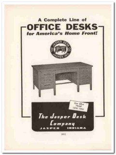 jasper desk company 1943 office furniture ww2 wartime vintage ad