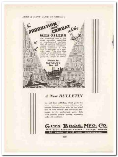 gits brothers mfg company 1943 lubrication ww2 wartime vintage ad gits brothers mfg company 1943 lubrication ww2 wartime vintage ad
