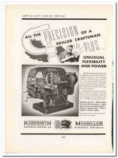 kempsmith machine company 1943 precision ww2 wartime vintage ad