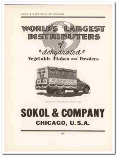 sokol company 1943 dehydrated vegetable flakes ww2 wartime vintage ad sokol company 1943 dehydrated vegetable flakes ww2 wartime vintage ad