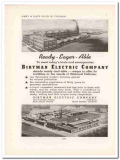 birtman electric company 1943 ready-eager-able ww2 wartime vintage ad