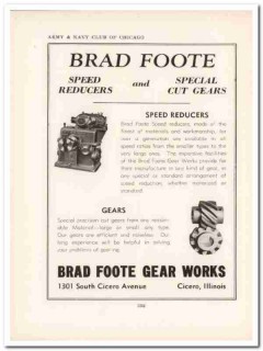 brad foote gear works inc 1943 speed reducers ww2 wartime vintage ad