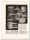 sola electric company 1943 transformers ww2 wartime vintage ad