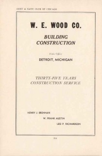 w e wood company 1943 building construction ww2 wartime vintage ad
