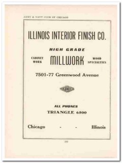 illinois interior finish company 1943 wood cabinet millwork vintage ad