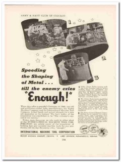 international machine tool corp 1943 metal ww2 wartime vintage ad