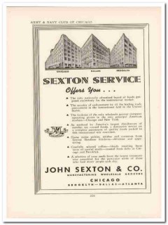 john sexton company 1943 mfg wholesale grocers ww2 wartime vintage ad