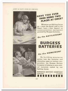 burgess battery company 1943 two places once ww2 wartime vintage ad