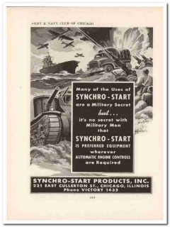 synchro-start products inc 1943 military secret ww2 wartime vintage ad