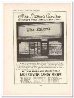 mrs stevens candy shops 1943 chicago war bonds ww2 wartime vintage ad mrs stevens candy shops 1943 chicago war bonds ww2 wartime vintage ad