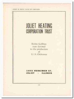 joliet heating corp 1943 devoted production ww2 wartime vintage ad joliet heating corp 1943 devoted production ww2 wartime vintage ad