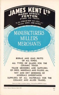 james kent ltd 1953 manufacturers millers merchants pottery vintage ad