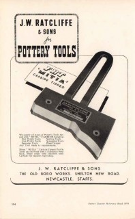j w ratcliffe sons ltd 1953 fbt mitia carbide pottery tools vintage ad
