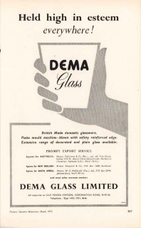 dema glass ltd 1953 british made domestic glassware vintage ad