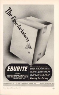 eburite corrugated containers ltd 1953 case packing pottery vintage ad eburite corrugated containers ltd 1953 case packing pottery vintage ad