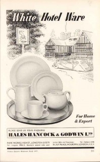 hales hancock godwin ltd 1953 white hotel ware dinnerware vintage ad